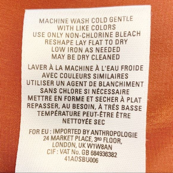 Anthro Postmark Orange West End Mixed Media Top XS - Picture 6 of 6